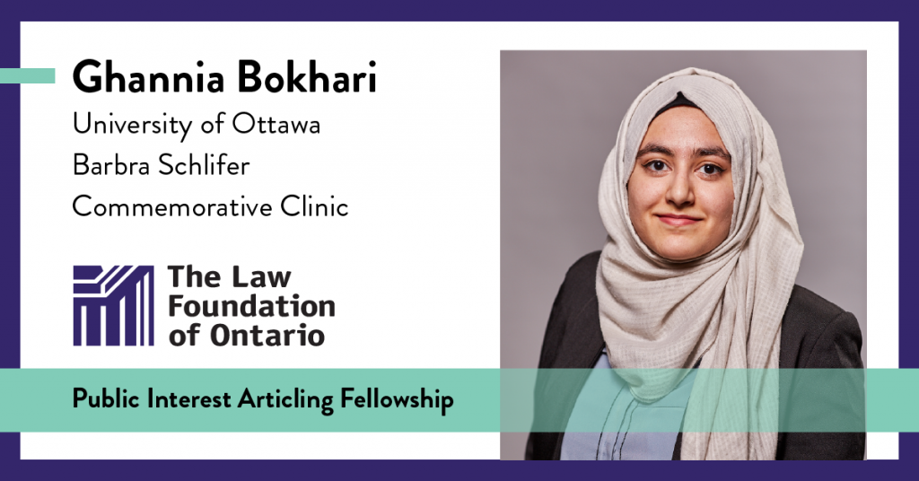 Ghannia Bokhari, Barbra Schlifer Commemorative Clinic