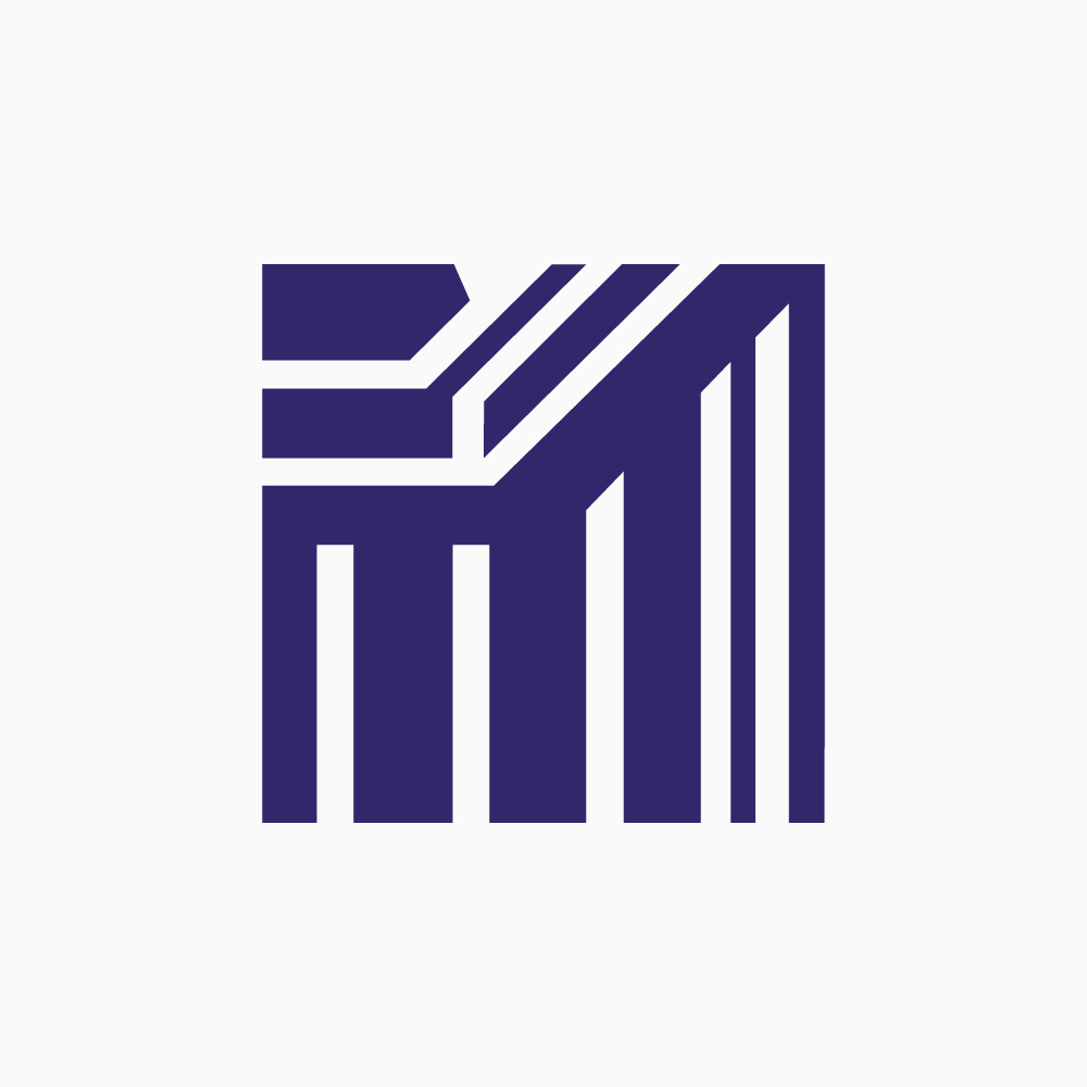 Purple square made up of vertical and horizontal pillars
